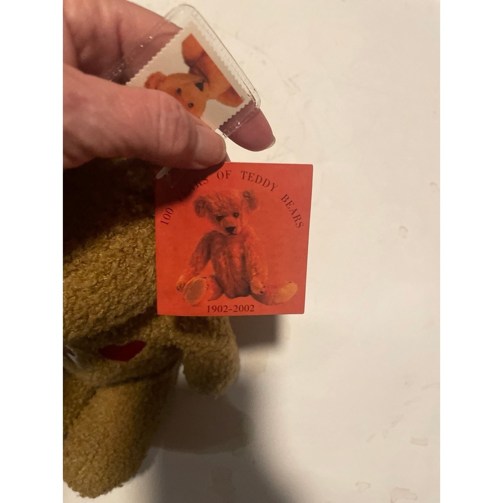 Vintage USPS 100 Years of Teddy Bears Centennial Stamp Plush Brown Bear 10" - Picture 3 of 6